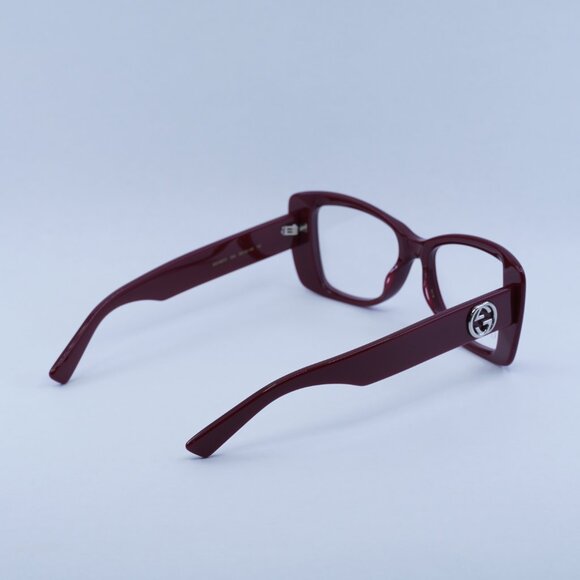 🕶️ New Gucci GG1697O 004 Eyeglasses - Shiny Burgundy Frame - Picture 9 of 10